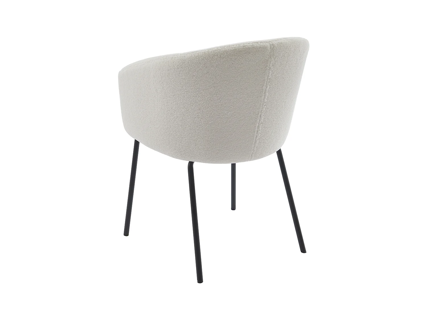 Lot de 2 chaises avec accoudoirs en tissu bouclette et métal - Crème - MORONI de Pascal MORABITO