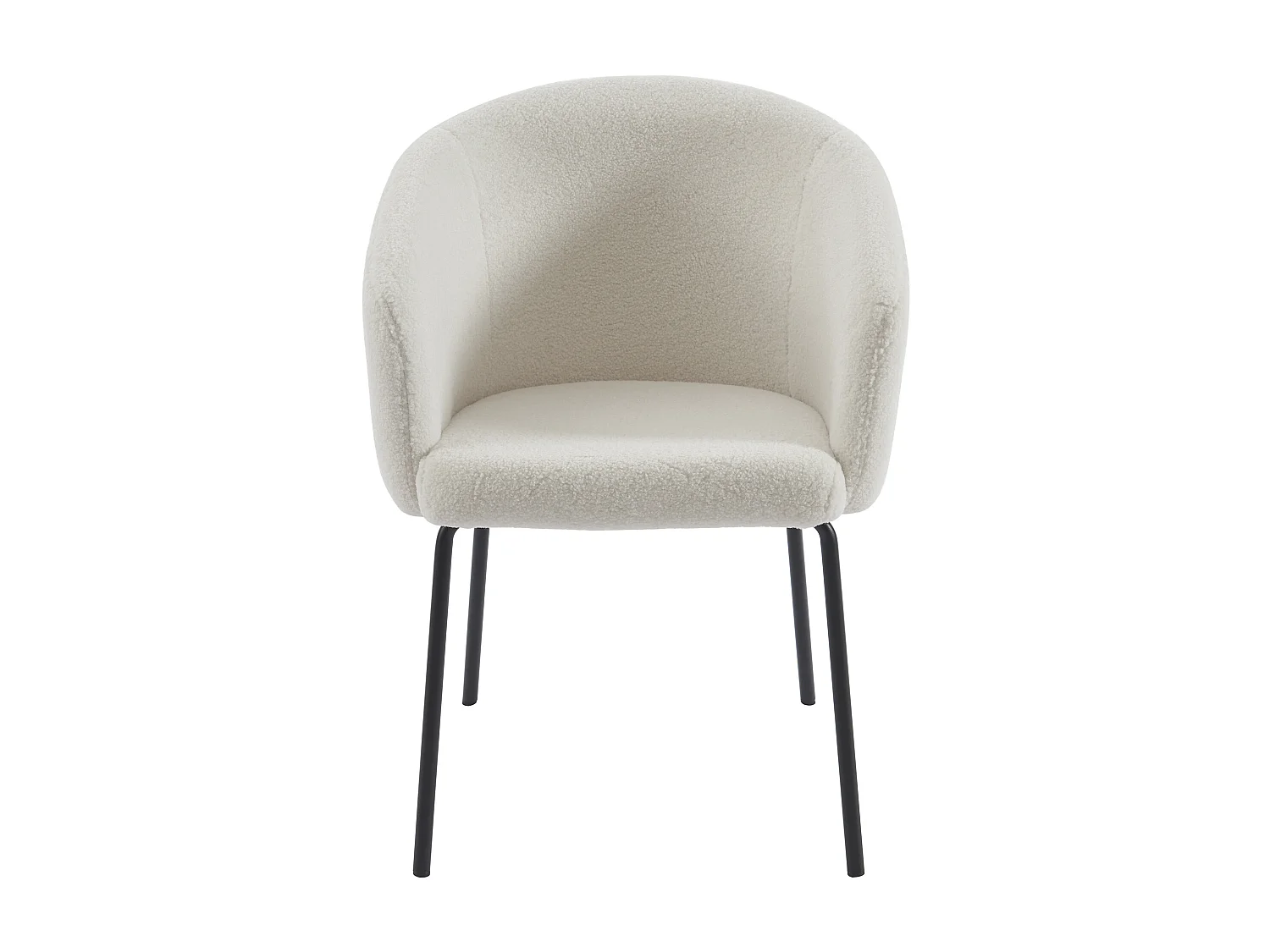 Set van 2 stoelen met armleuningen van boucléstof en metaal - Crèmewit - MORONI