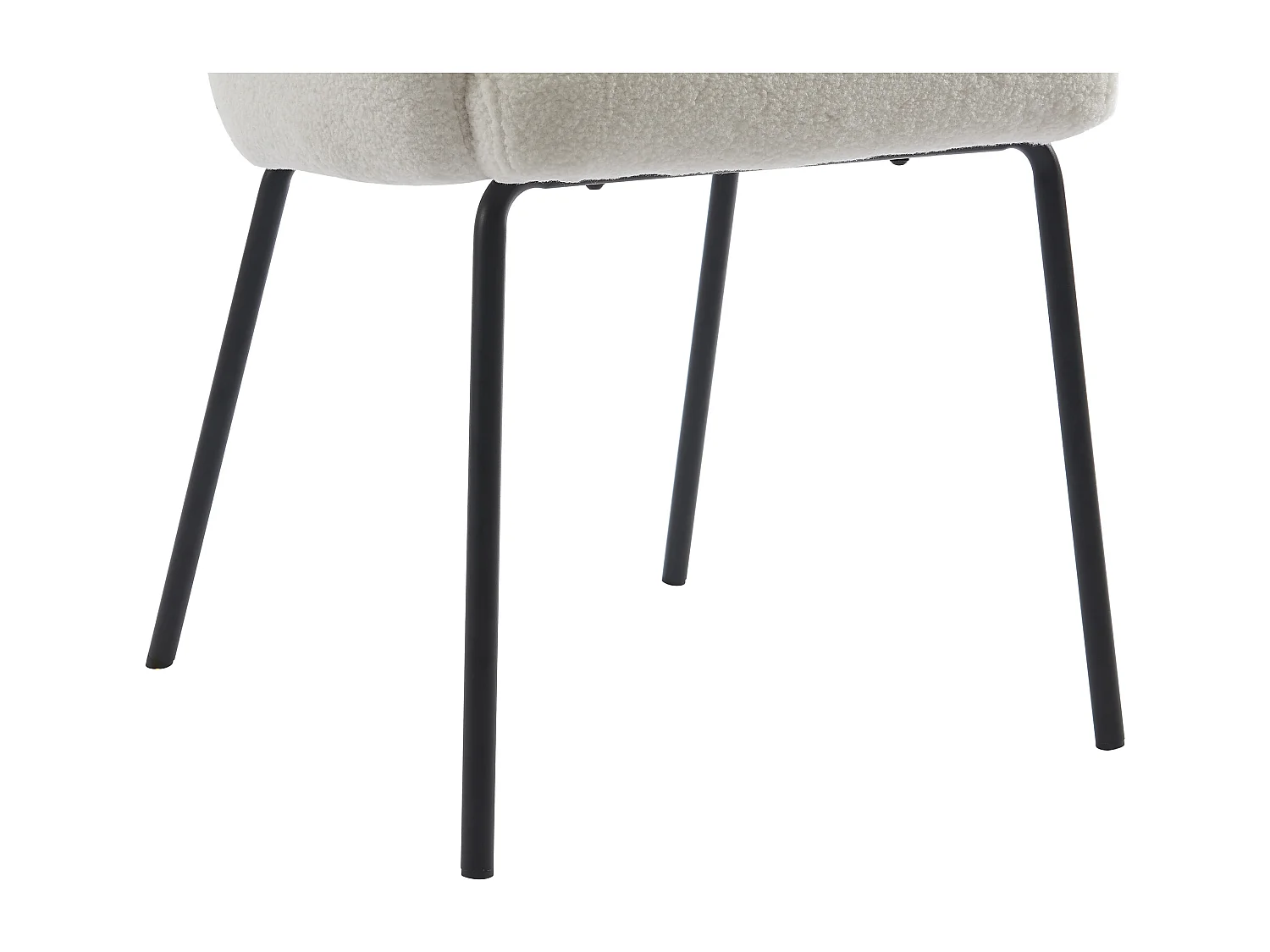 Set van 2 stoelen met armleuningen van boucléstof en metaal - Crèmewit - MORONI