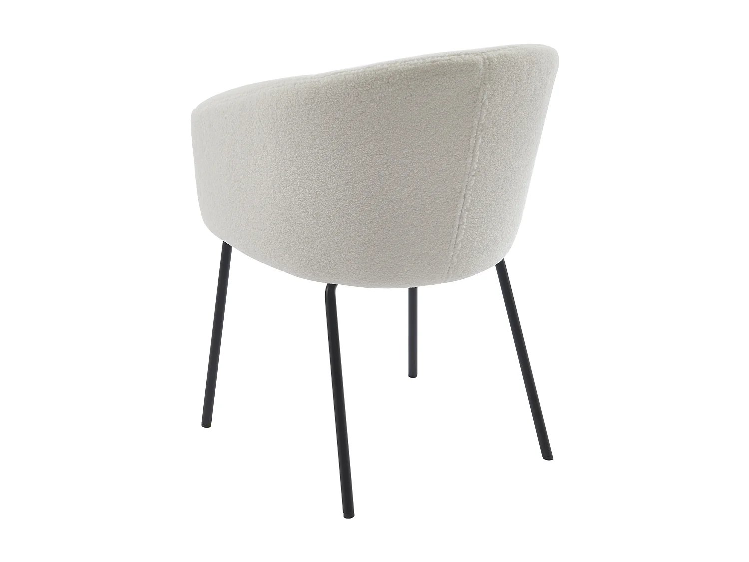 Set van 2 stoelen met armleuningen van boucléstof en metaal - Crèmewit - MORONI