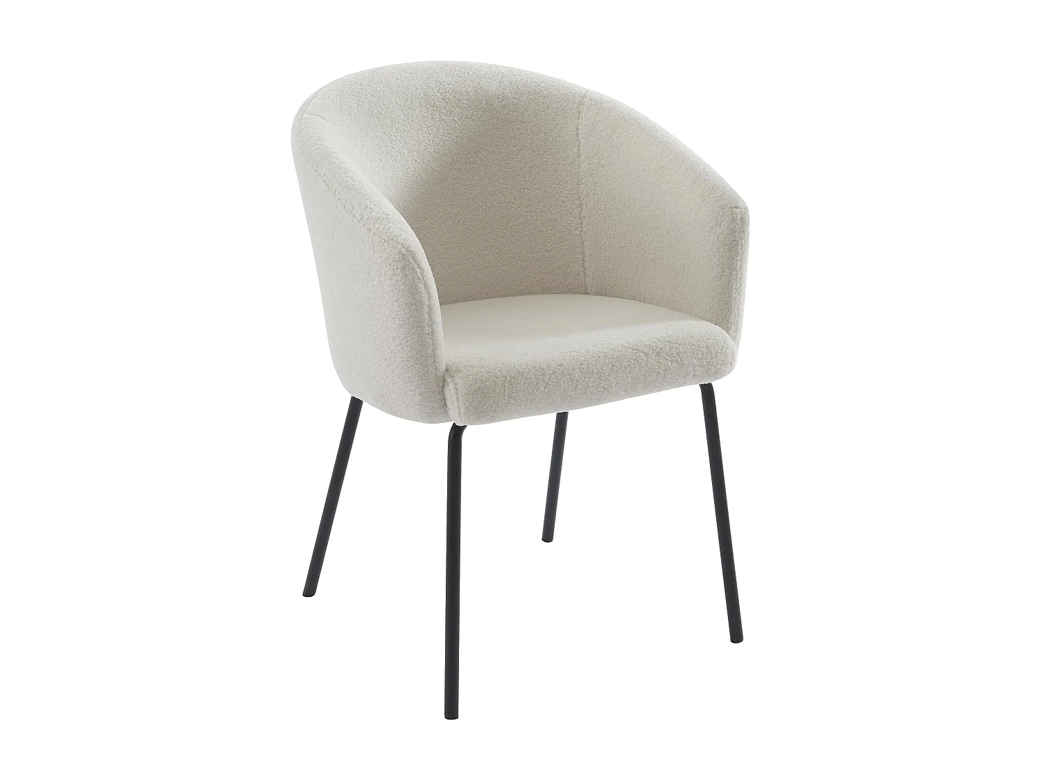 Set van 2 stoelen met armleuningen van boucléstof en metaal - Crèmewit - MORONI