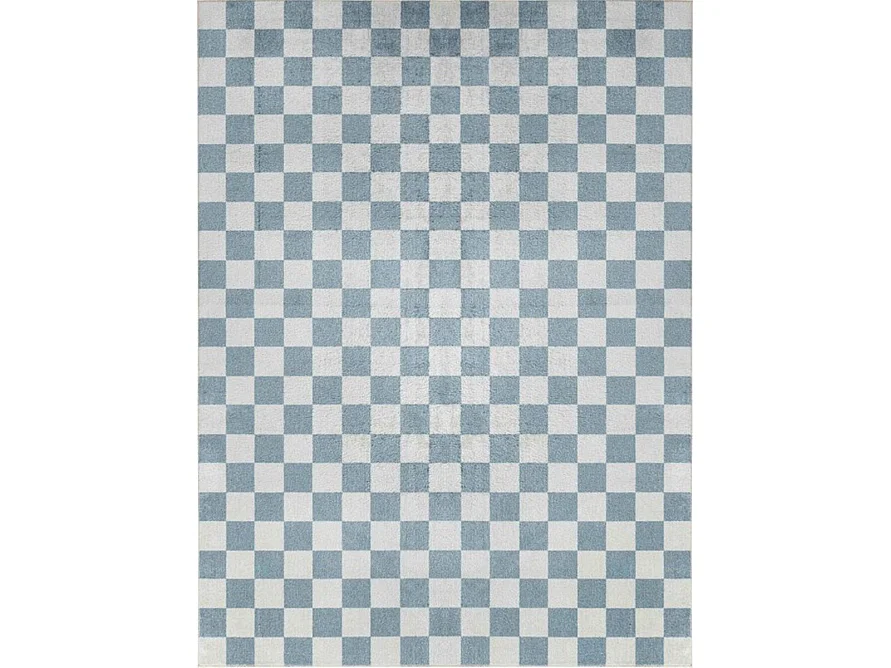 Alfombra Escandinava a Cuadros Lavable - Azul - 160x213cm - CHELSEA