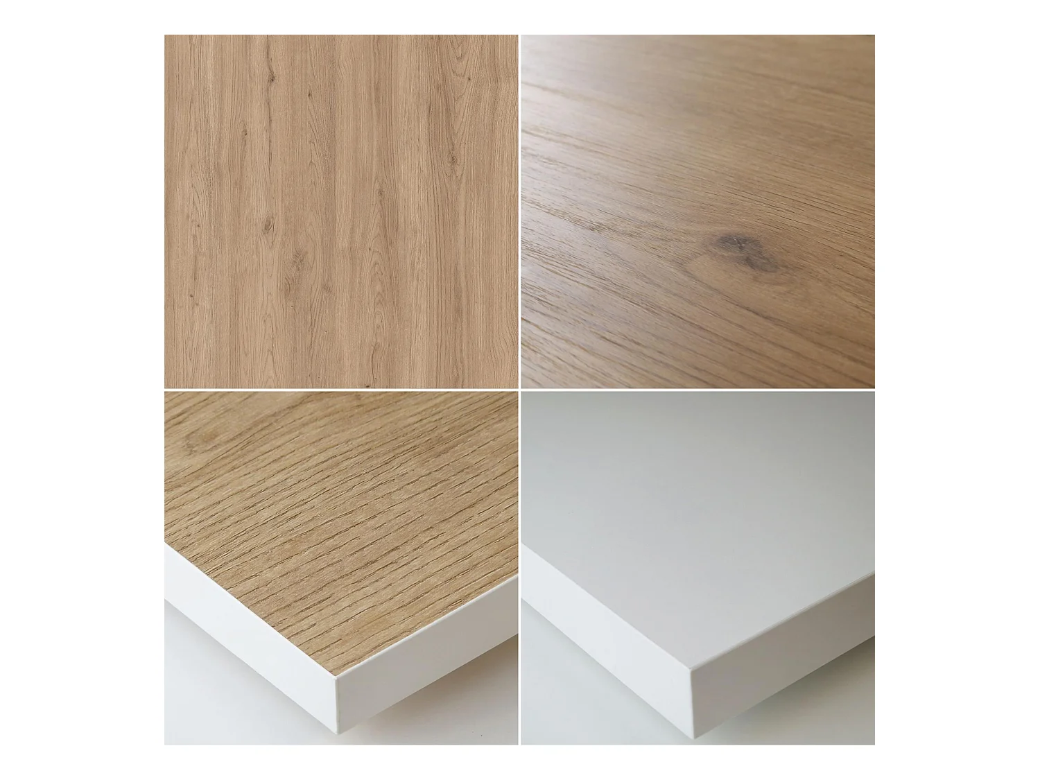 Mesa de sala de jantar, 10 pessoas, 194x90x75cm, Robusto e estável graças à sua estrutura e pernas sólidas, Carvalho e branco, Estilo industrial