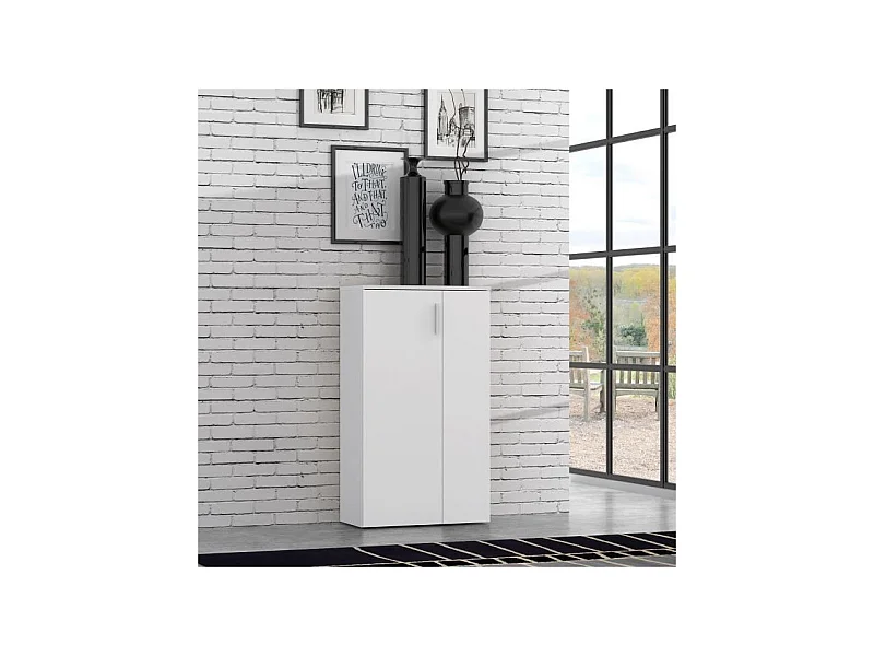 Mobile porta scarpe contemporaneo bianco opaco - L 90 cm