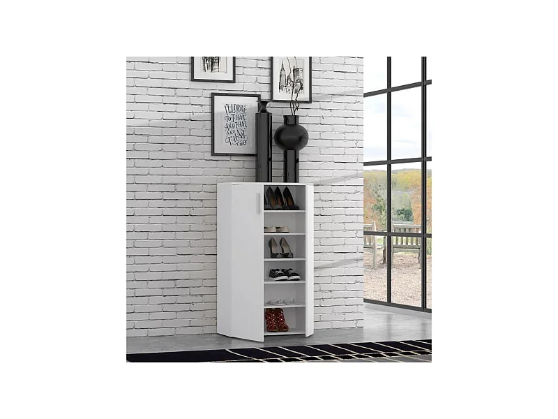 Mobile porta scarpe contemporaneo bianco opaco - L 90 cm