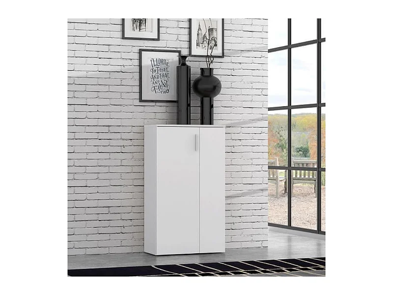 Mobile porta scarpe contemporaneo bianco opaco - L 90 cm