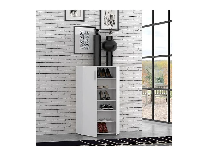 Mobile porta scarpe contemporaneo bianco opaco - L 90 cm