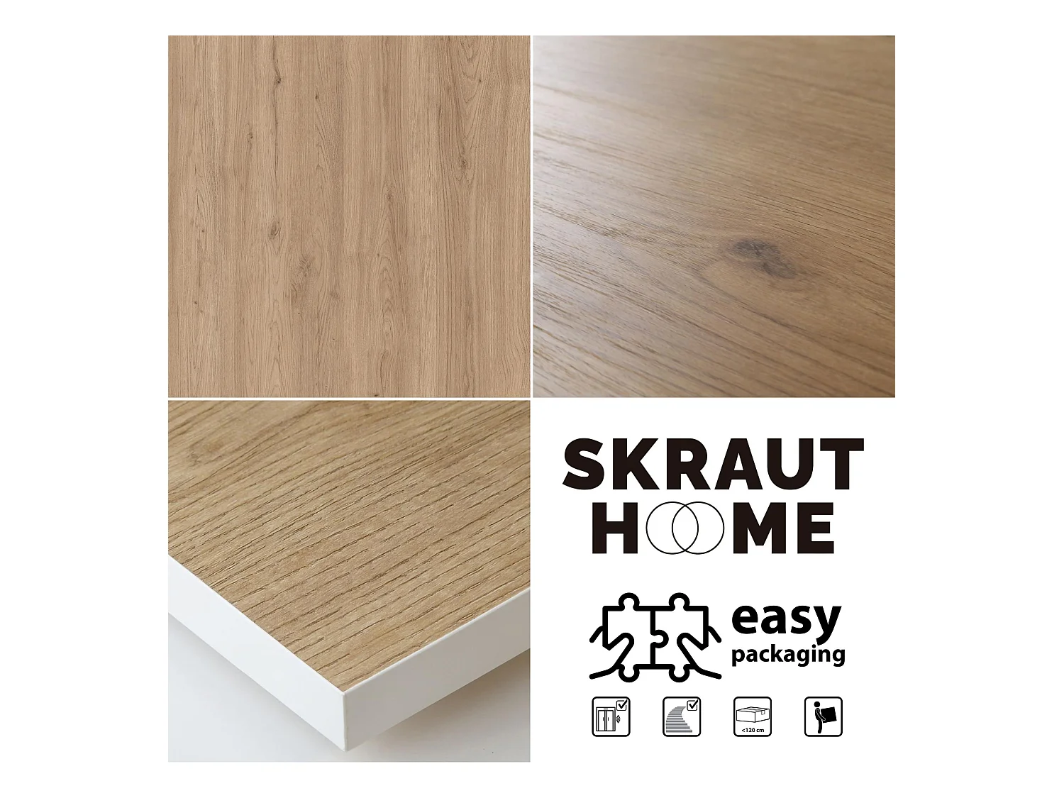 Eettafel, 10 personen, 200, Robuust en stabiel dankzij zijn structuur en solide poten, Eiken en witte , Industriële stijl