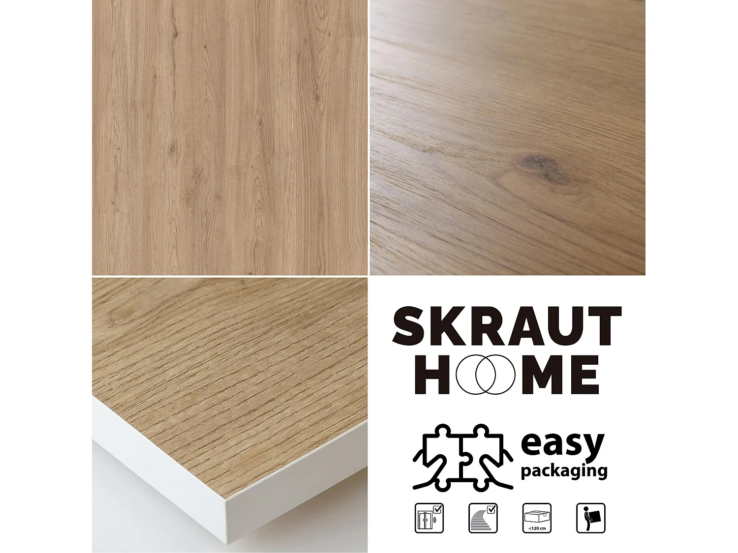 Table à manger, 10 personnes, 200, Robuste, structure stable, pieds solides,  Chêne/blanc