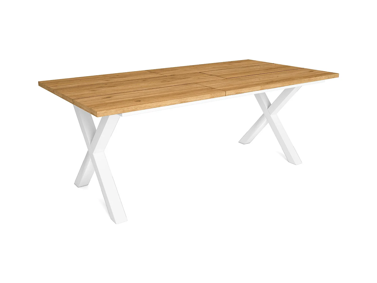 Table à manger, 10 personnes, 194x90x75cm, Robuste et stable grâce à sa structure et aux pieds solides, Chêne, Style industriel