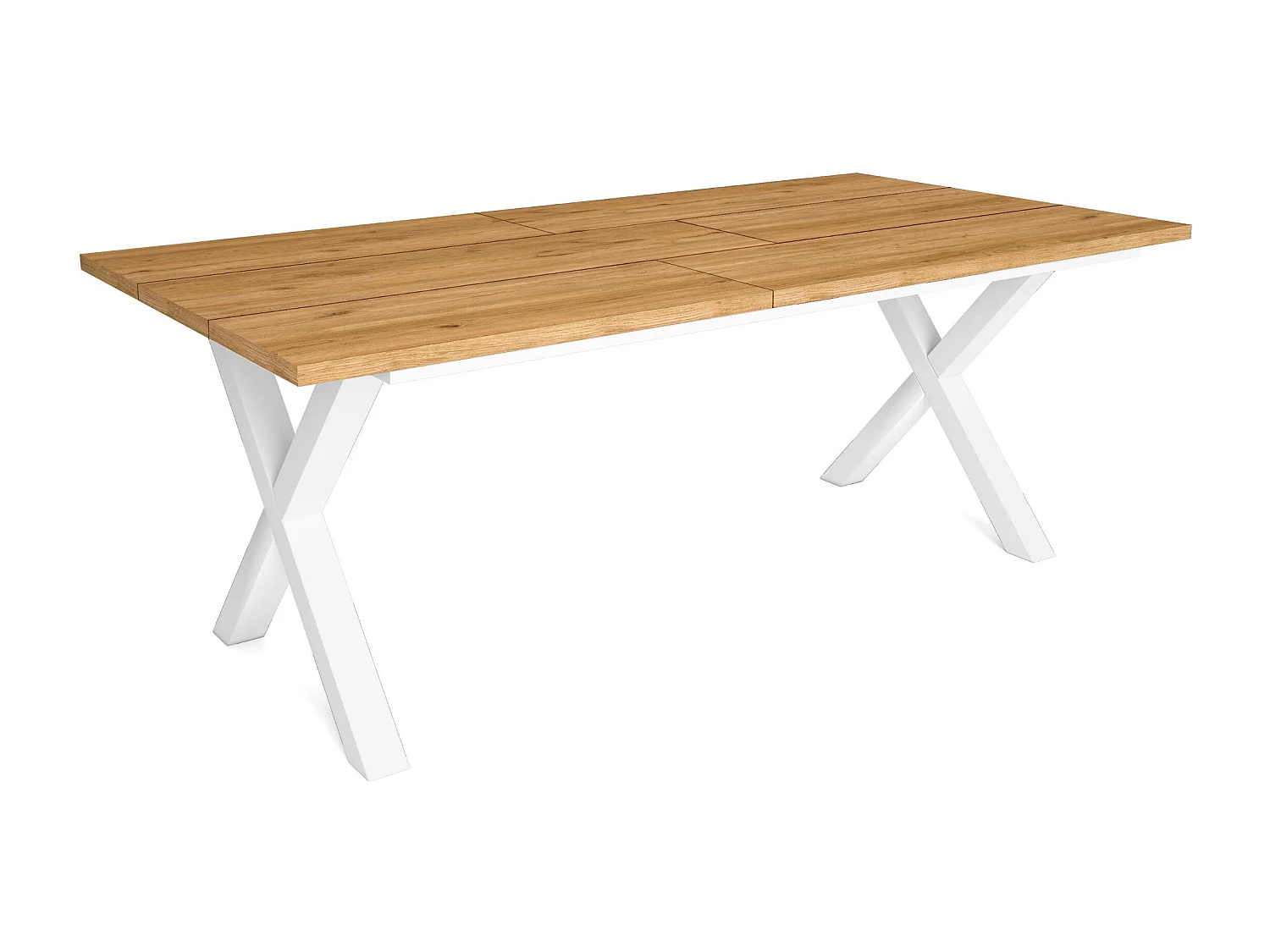 Eettafel, 10 personen, 194x90x75cm, Robuust en stabiel dankzij zijn structuur en solide poten, Eik, Industriële stijl