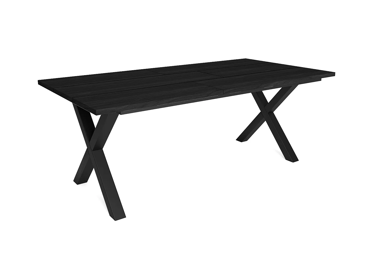 Table à manger, 10 personnes, 194x90x75cm, Robuste et stable grâce à sa structure et aux pieds solides, Noir, Style industriel