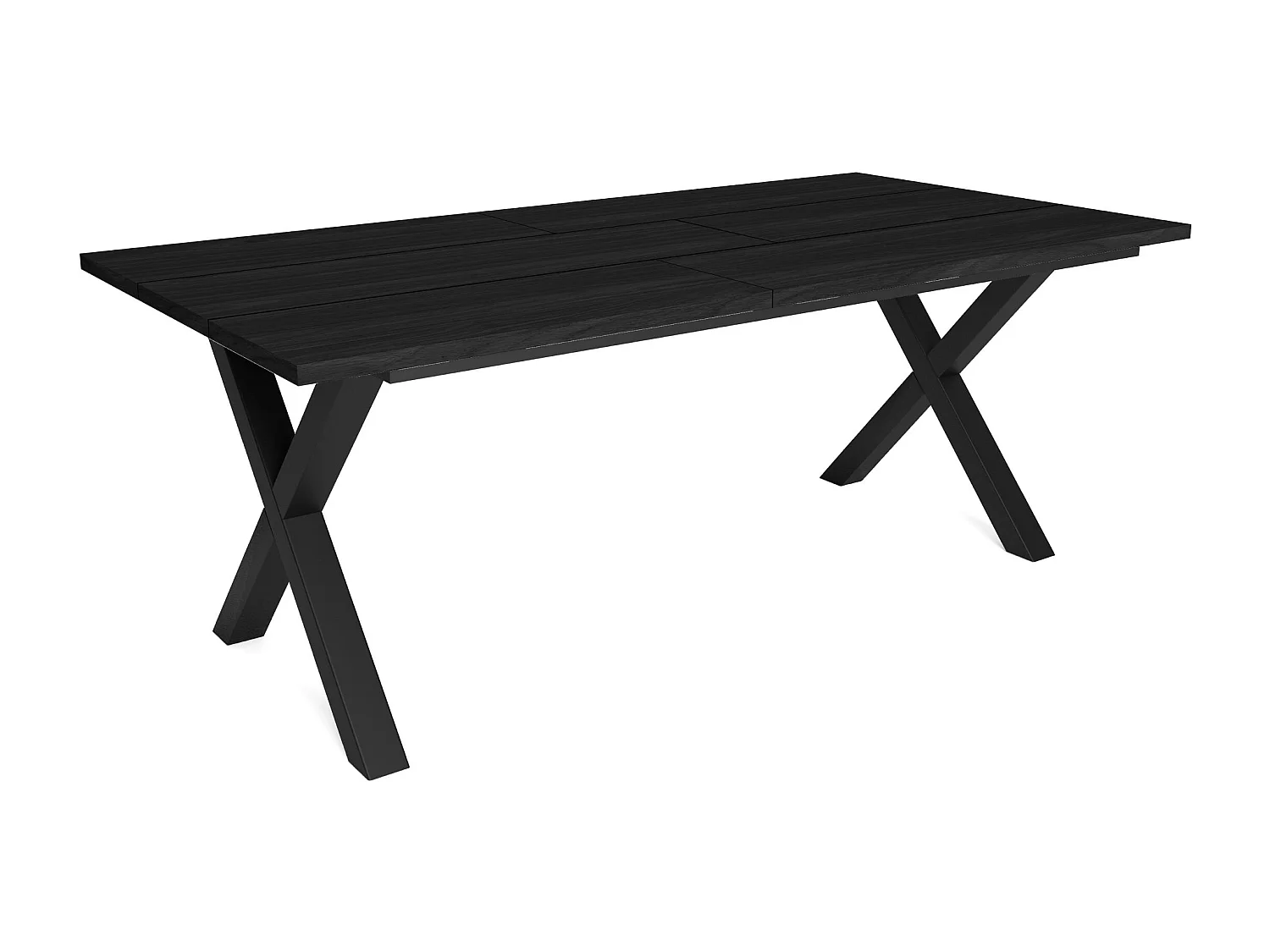 Eettafel, 10 personen, 194x90x75cm, Robuust en stabiel dankzij zijn structuur en solide poten, Zwart, Industriële stijl