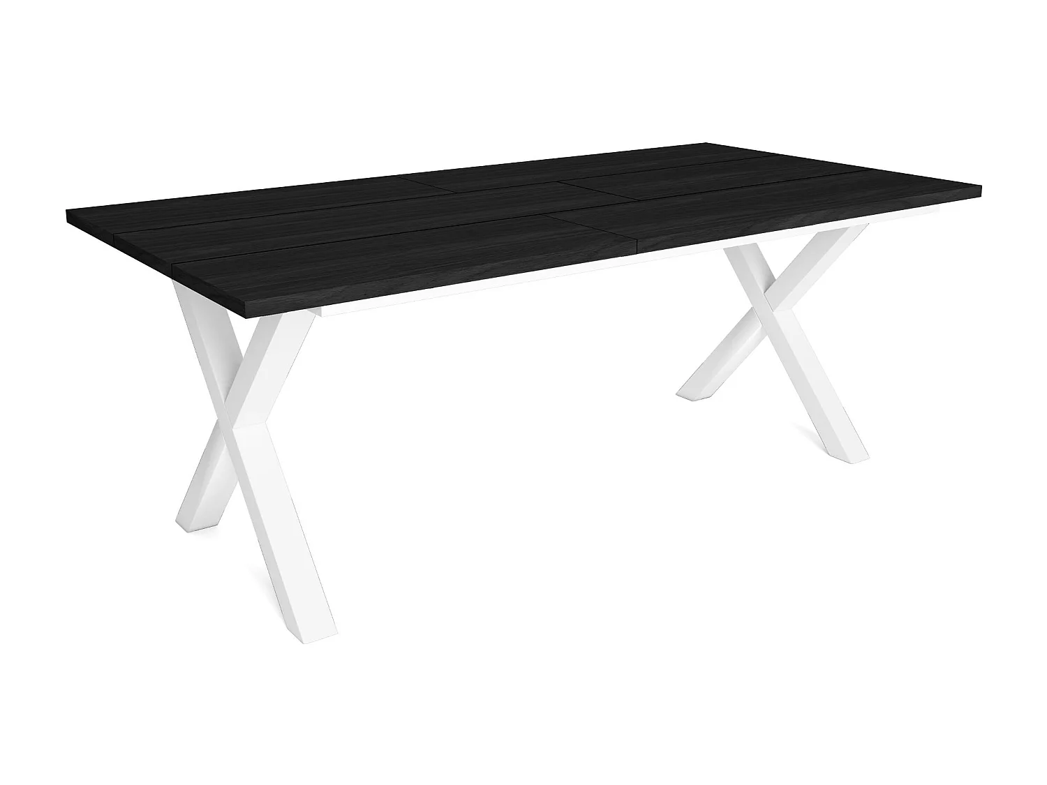 Table à manger, 10 personnes, 194x90x75cm, Robuste et stable, Noir, Style industriel