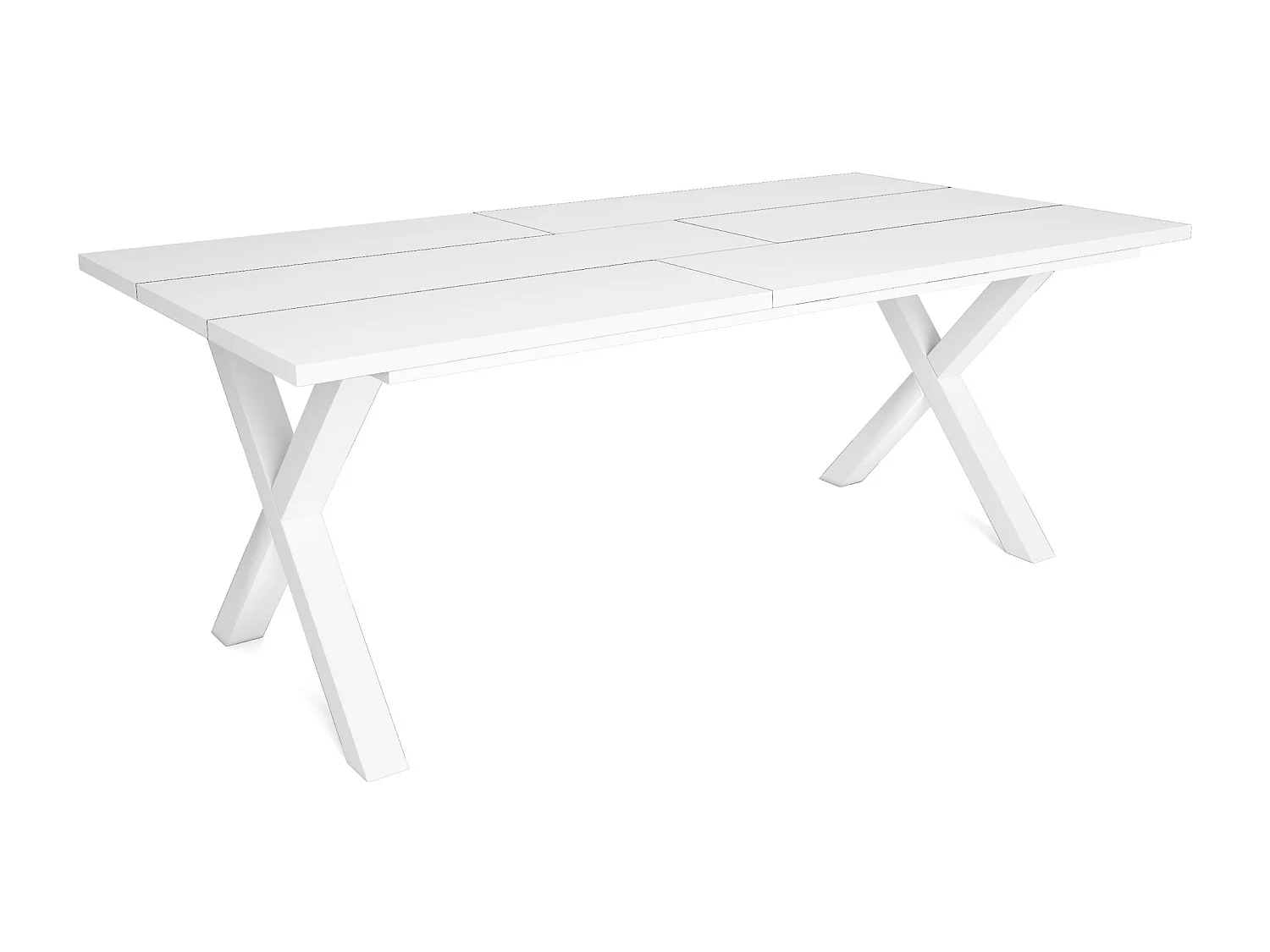 Table à manger, 10 personnes, 194x90x75cm, Robuste et stable grâce à sa structure et aux pieds solides, Blanc, Style industriel