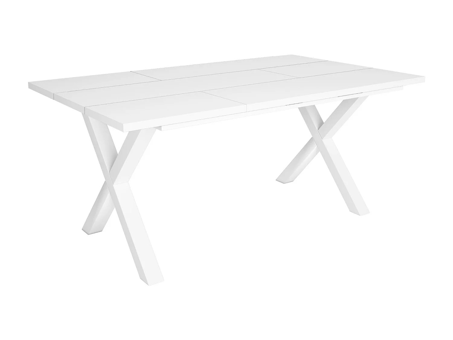 Table à manger, 8 personnes, 167x90x75cm, Robuste et stable grâce à sa structure et aux pieds solides, Blanc, Style industriel