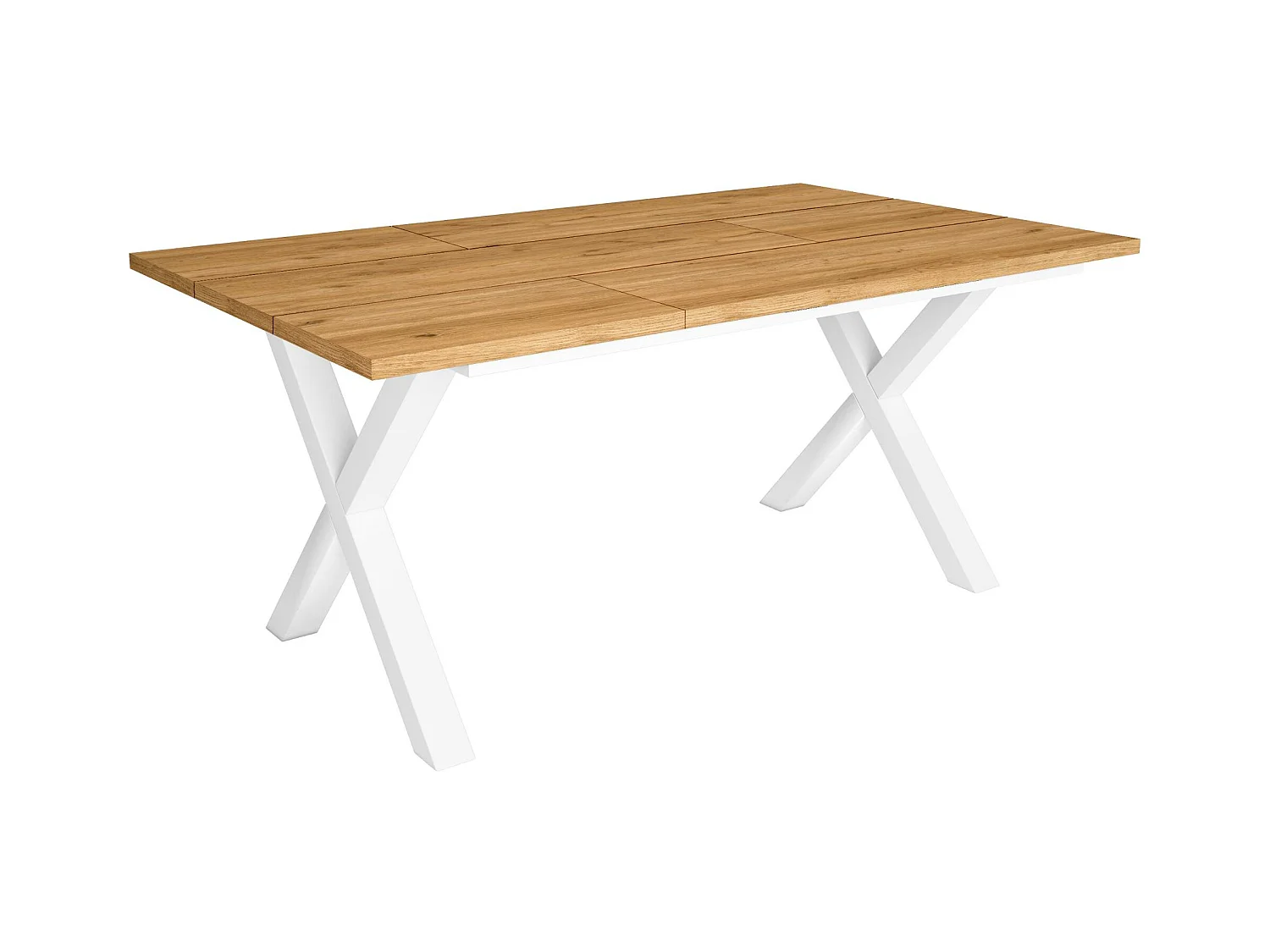 Table à manger, 8 personnes, 167x90x75cm, Robuste et stable grâce à sa structure et aux pieds solides, Chêne, Style industriel