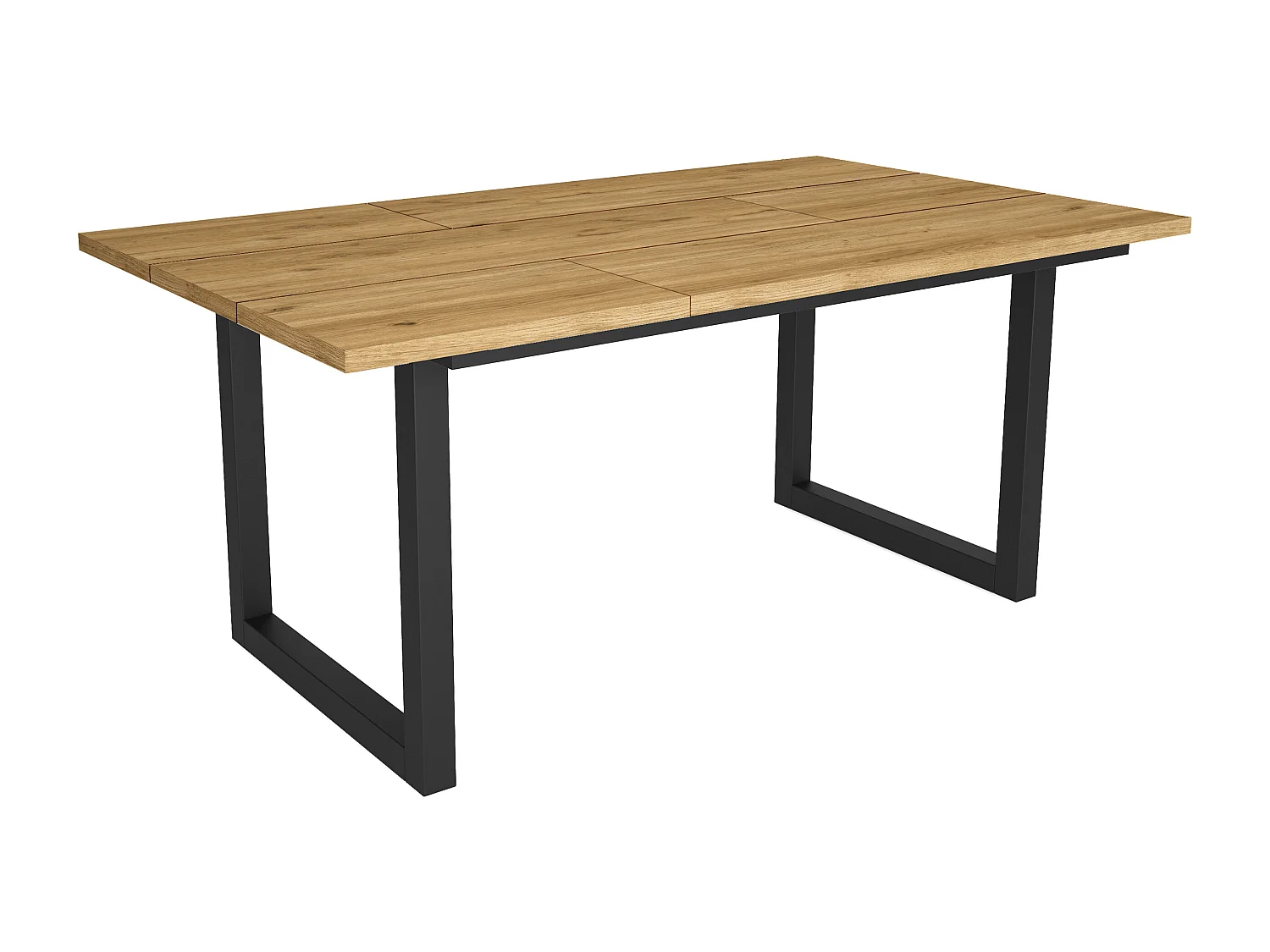 Table à manger, 8 personnes, 167x90x75cm, Robuste et stable grâce à sa structure et aux pieds solides, Chêne, Style industriel