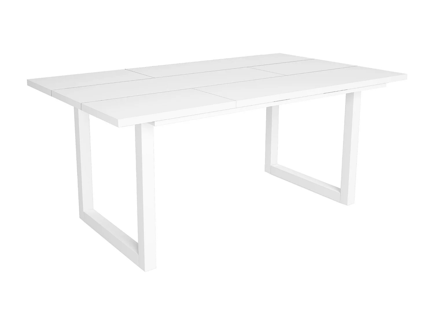 Mesa de Comedor, 8 Comensales, 167x90x75cm, Robusta y estable gracias a su estructura y patas macizas, Blanco, Estilo Industrial