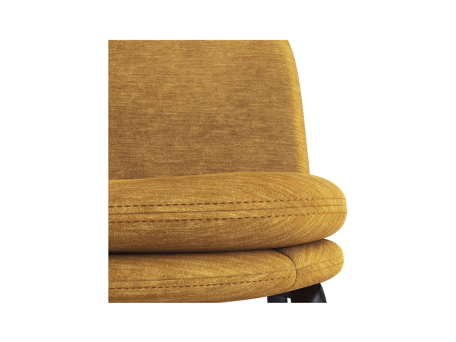 NOLAN-Sedia da bar in metallo nero e tessuto senape (x2)