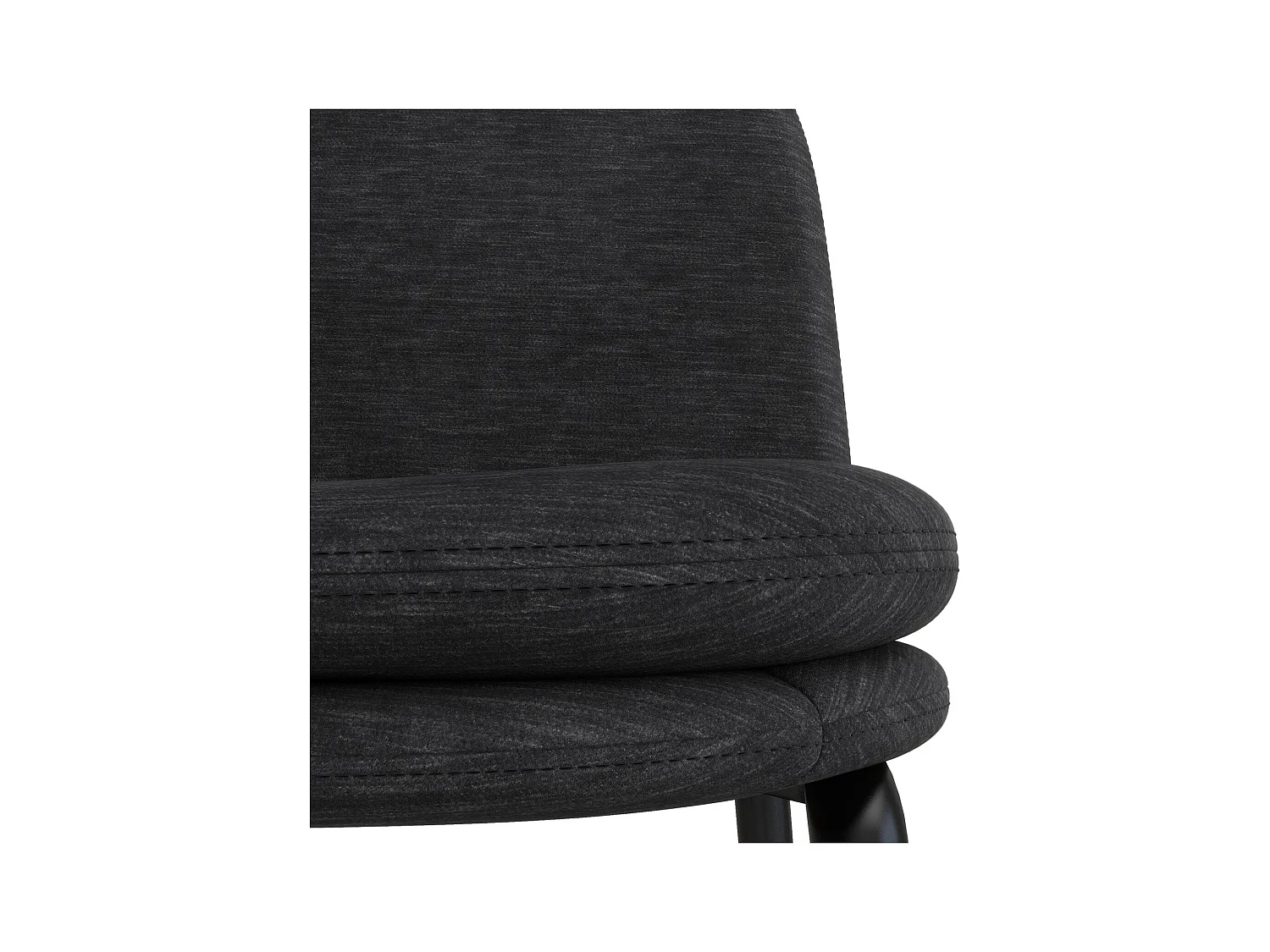 NOLAN-Sedia da bar in metallo nero e tessuto nero (x2)