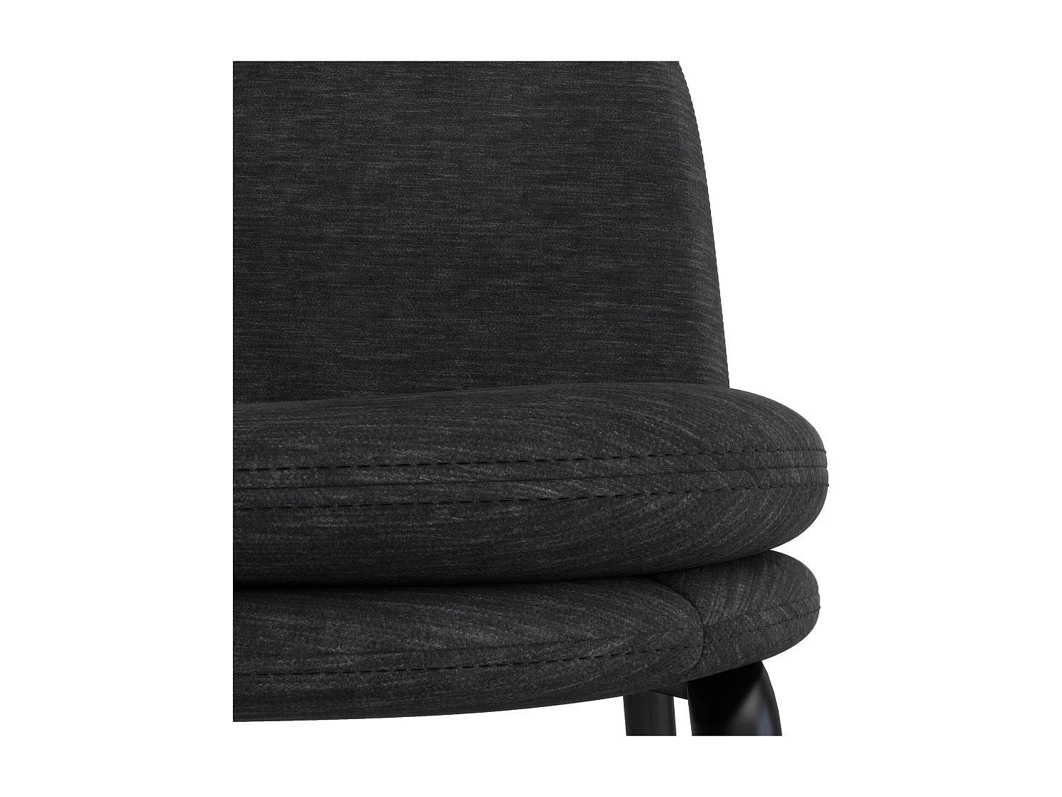 NOLAN-Chaise de bar tissu Retro Noir (x2)