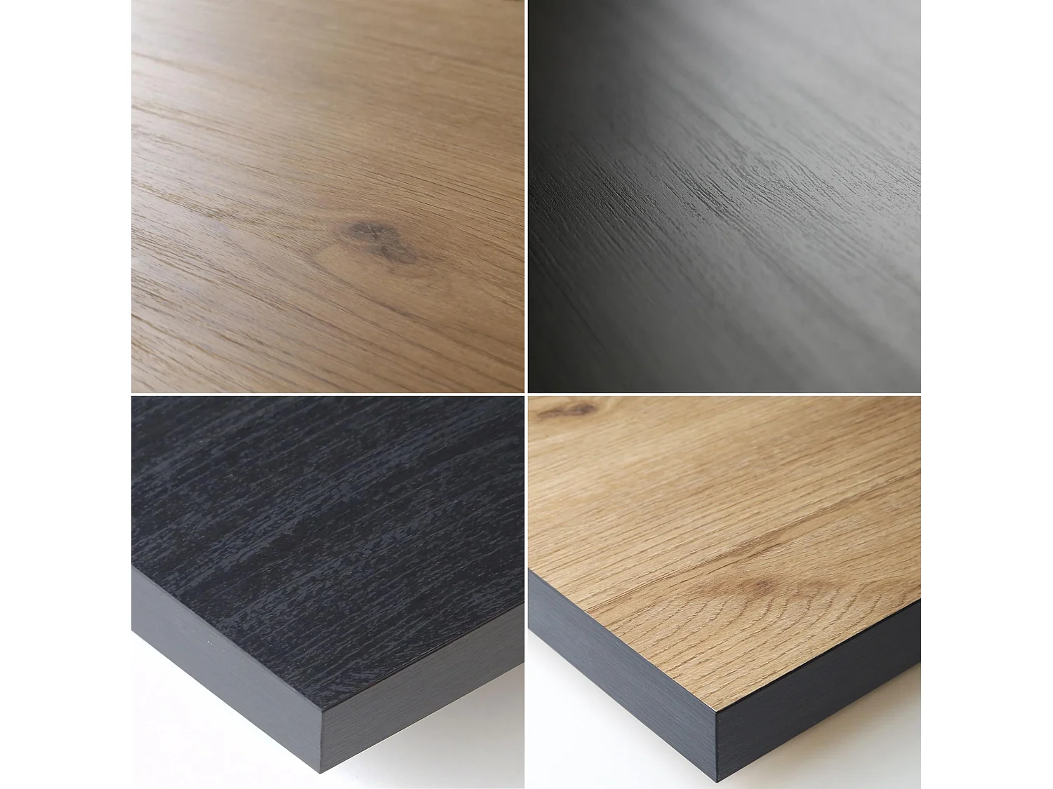 Mesa de sala de jantar, 10 pessoas, 194x90x75cm, Robusto e estável graças à sua estrutura e pernas sólidas, Carvalho e Black, Estilo industrial