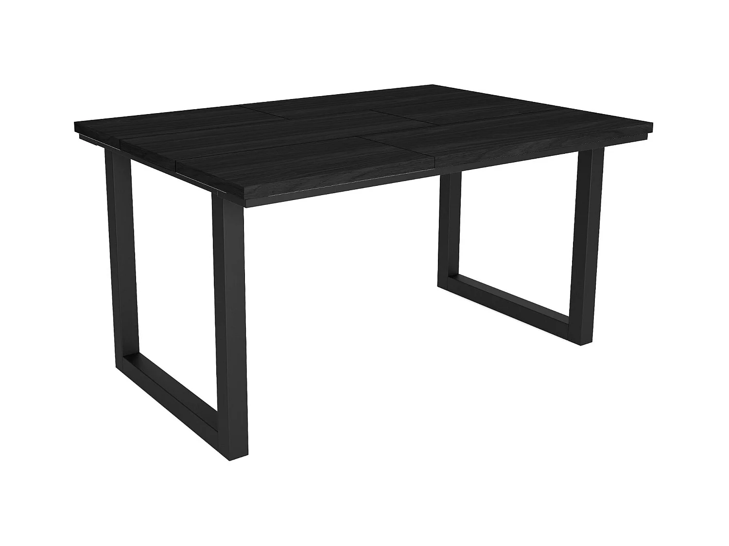 Table à manger, 6 personnes, 140x90x75cm, Robuste et stable grâce à sa structure et aux pieds solides, Noir, Style industriel