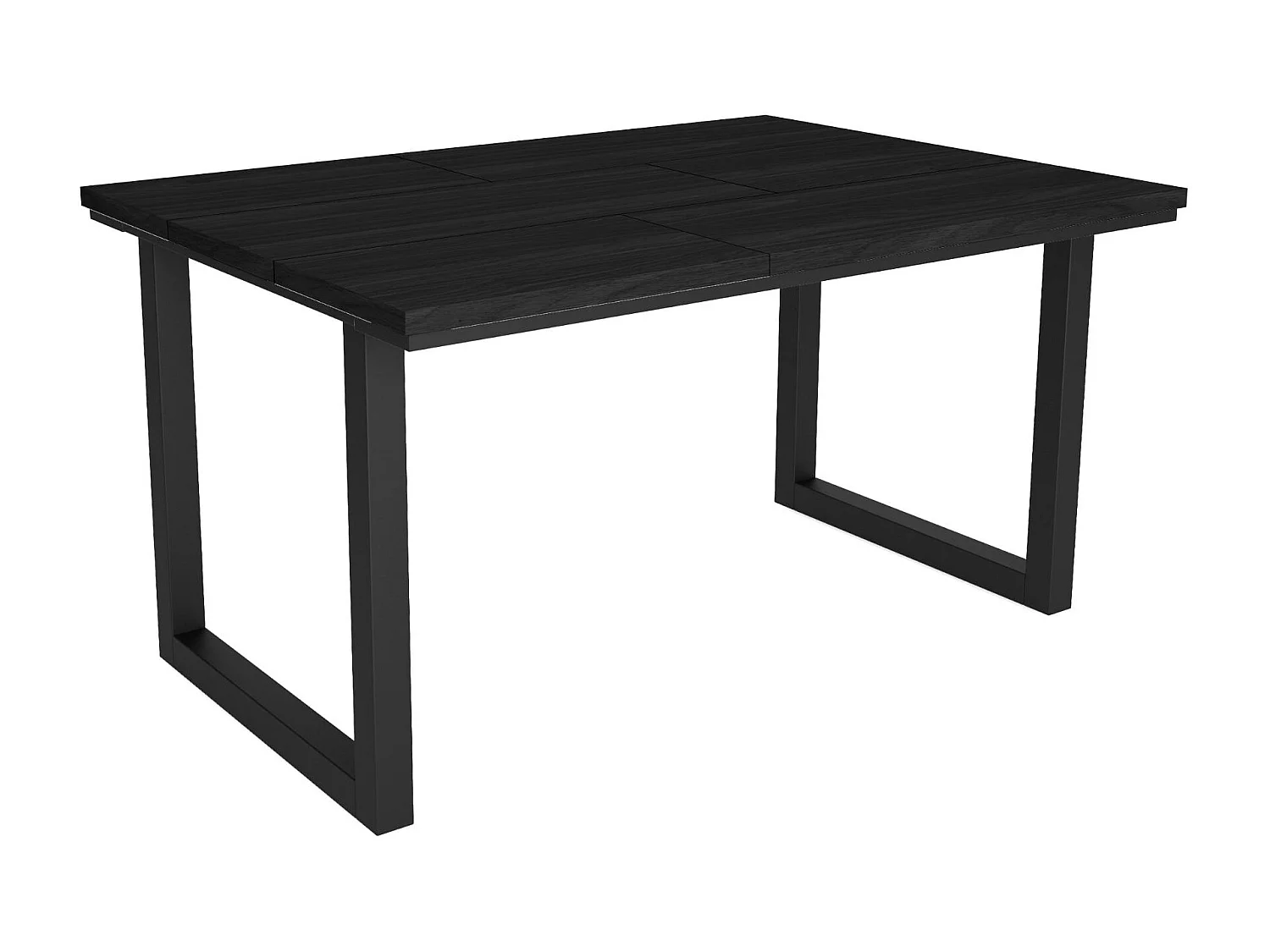 Eettafel, 6 personen, 140x90x75cm, Robuust en stabiel dankzij zijn structuur en solide poten, Zwart, Industriële stijl