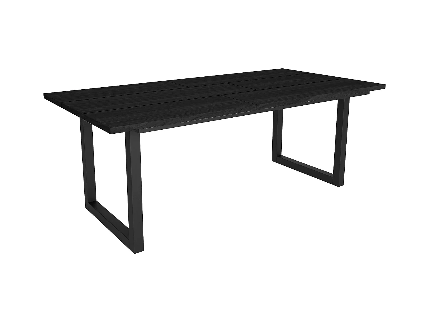 Table à manger, 10 personnes, 194x90x75cm, Robuste et stable grâce à sa structure et aux pieds solides, Noir, Style industriel
