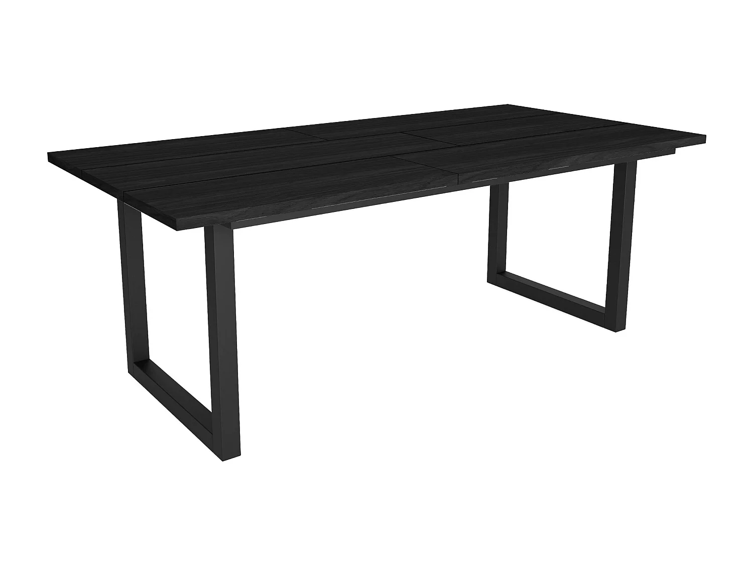 Table à manger, 10 personnes, 194x90x75cm, Robuste et stable grâce à sa structure et aux pieds solides, Noir, Style industriel