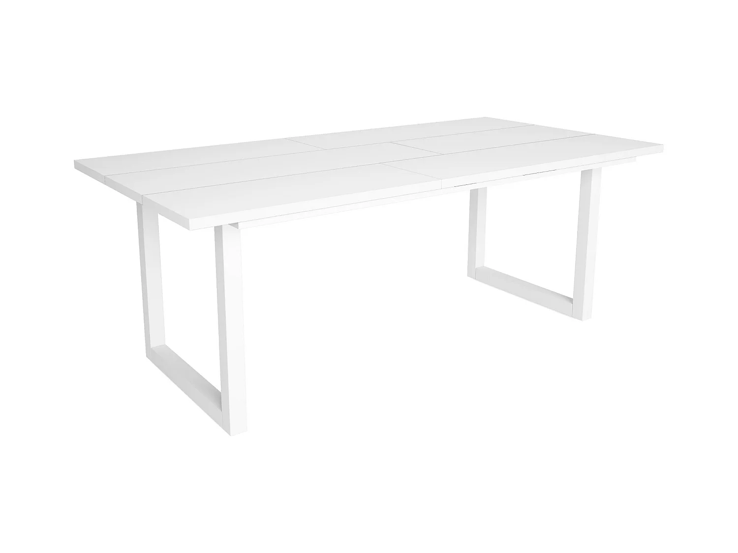 Table à manger, 10 personnes, 194x90x75cm, Robuste et stable grâce à sa structure et aux pieds solides, Blanc, Style industriel