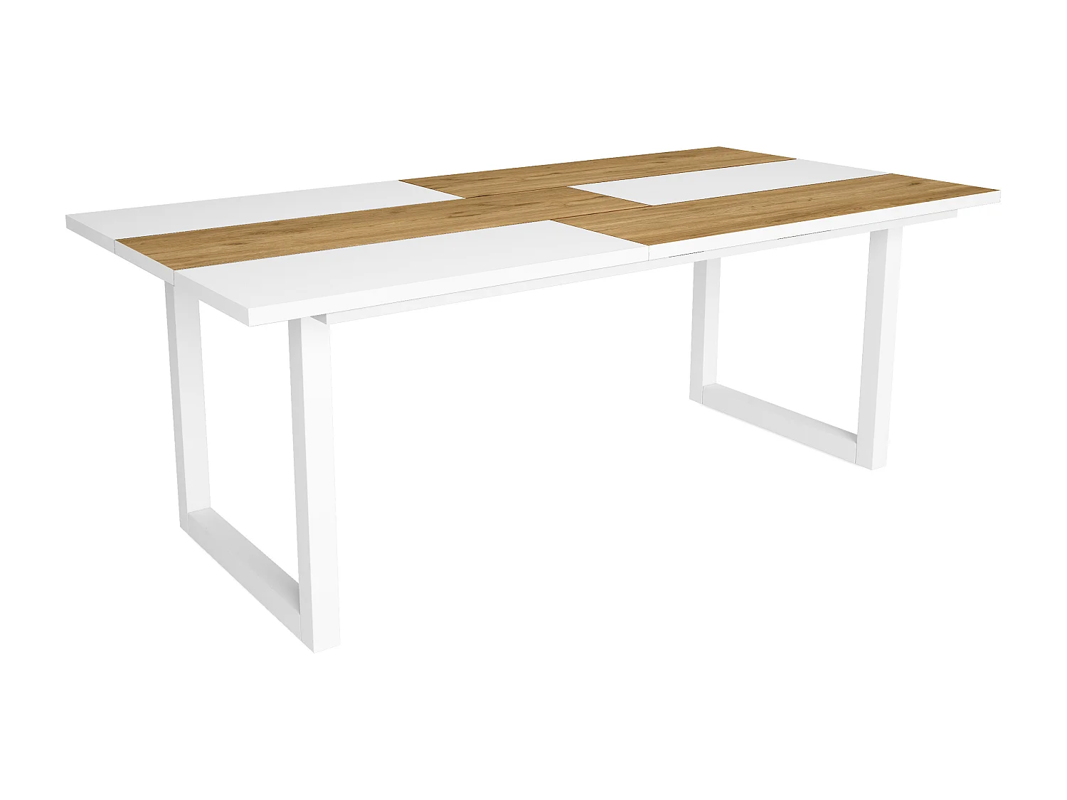 Esstische, 10 personen, 194x90x75cm, Robust und stabil dank seiner Struktur und solide Beine, Eiche und Weiß, Industrielles Stil