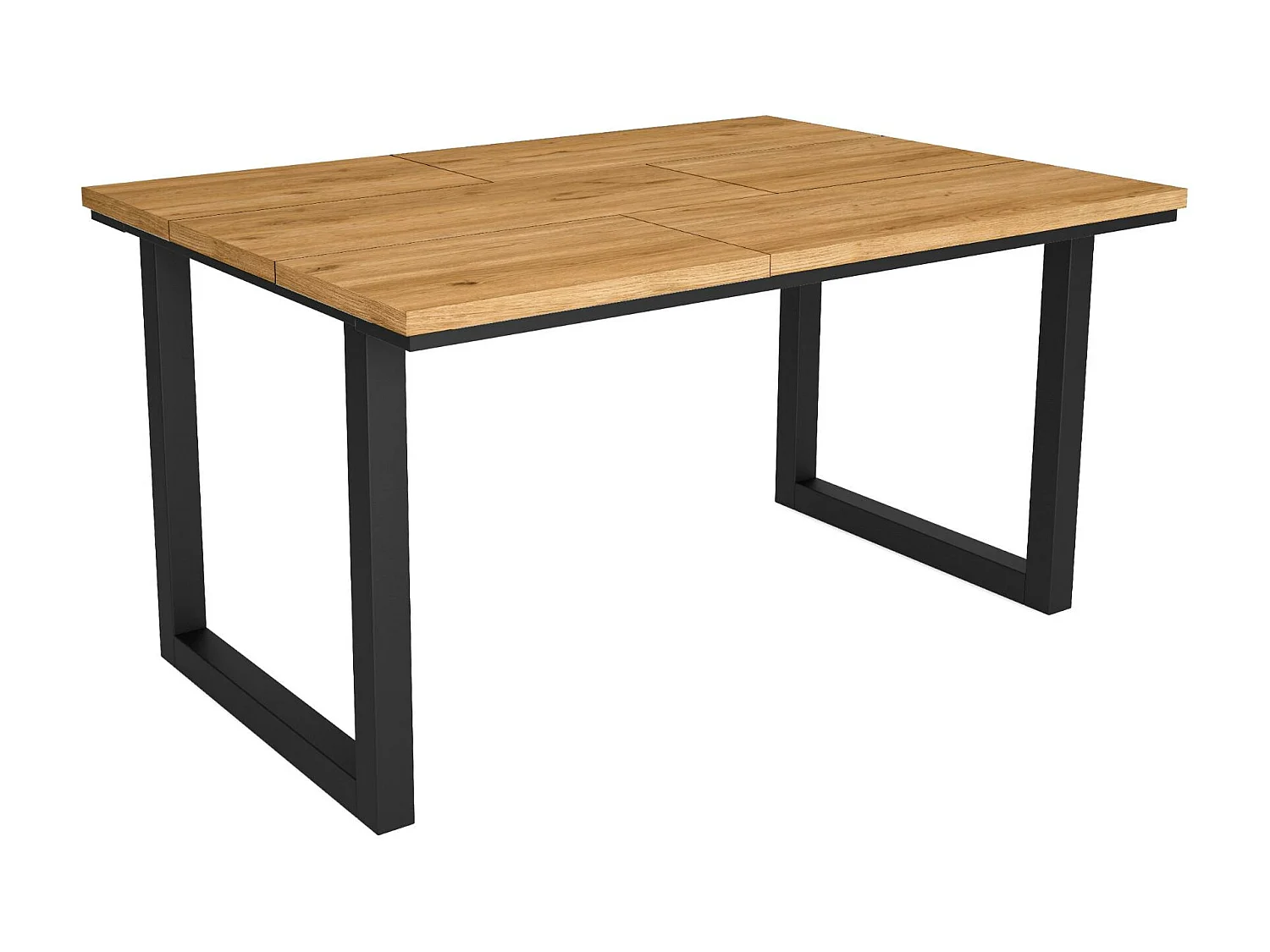 Mesa de sala de jantar, 6 pessoas, 140x90x75cm, Robusto e estável graças à sua estrutura e pernas sólidas, Carvalho, Estilo industrial