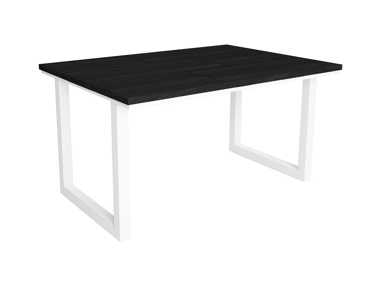 Eettafel, 6 personen, 140x90x75cm, Robuust en stabiel dankzij zijn structuur en solide poten, Zwart, Industriële stijl