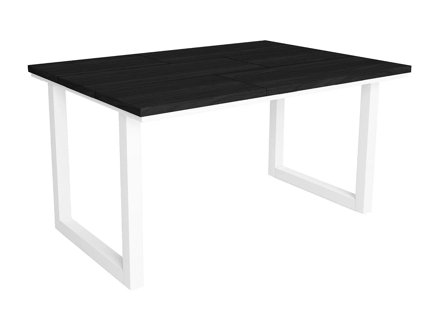 Table à manger, 6 personnes, 140x90x75cm, Robuste et stable grâce à sa structure et aux pieds solides, Noir, Style industriel