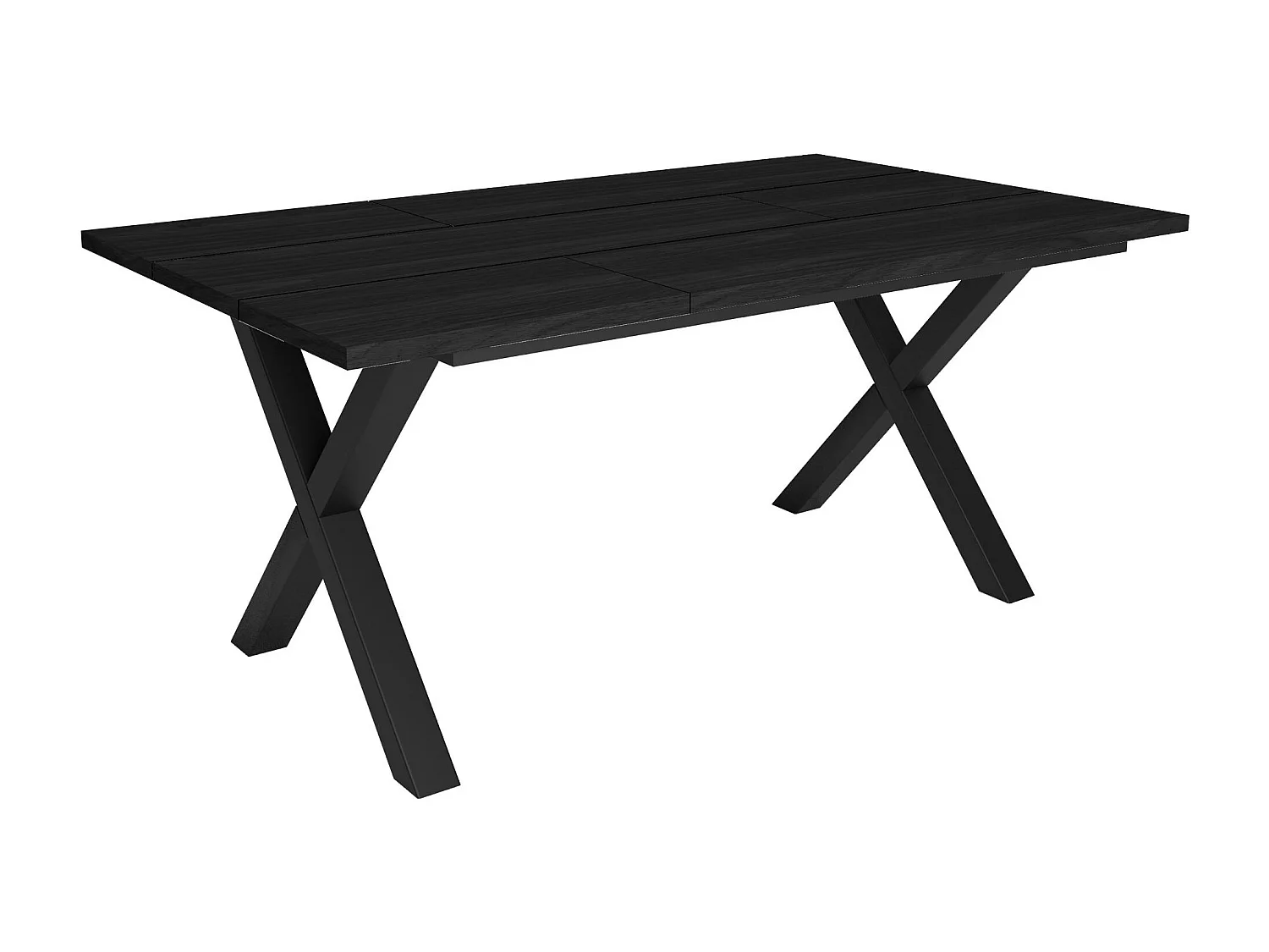 Table à manger, 8 personnes, 167x90x75cm, Robuste et stable grâce à sa structure et aux pieds solides, Noir, Style industriel