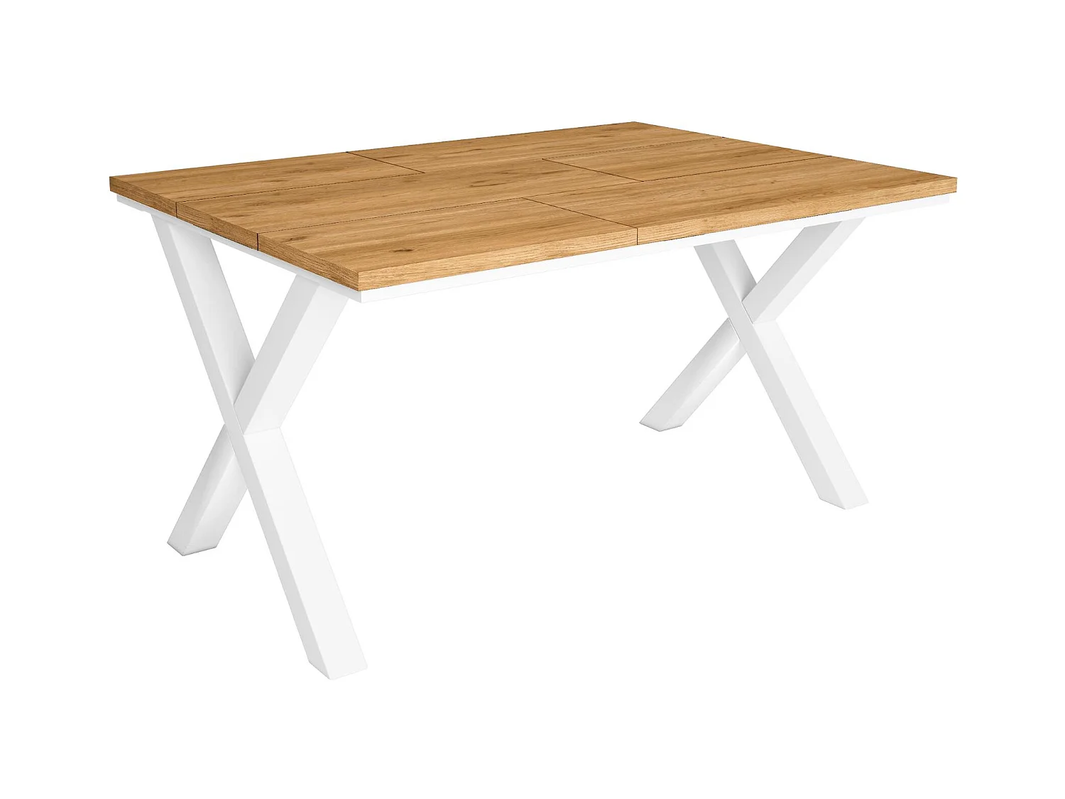 Tavolo da pranzo, 6 posti, 140x90x75cm, Robusto e stabile grazie alla sua struttura e alle gambe solide, Rovere, Stile industriale