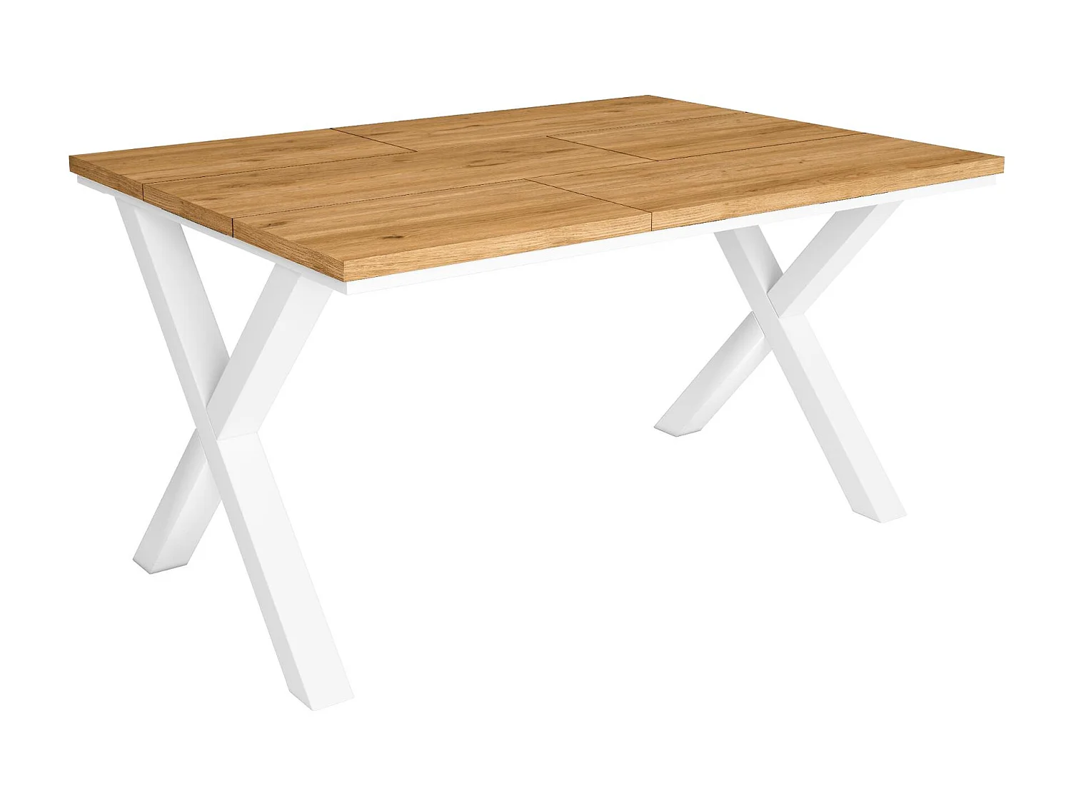 Mesa de sala de jantar, 6 pessoas, 140x90x75cm, Robusto e estável graças à sua estrutura e pernas sólidas, Carvalho, Estilo industrial