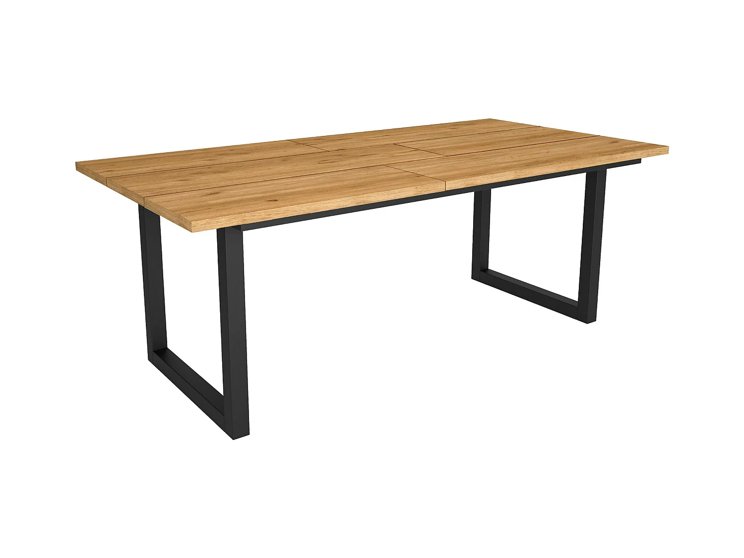 Table à manger, 10 personnes, 194x90x75cm, Robuste et stable grâce à sa structure et aux pieds solides, Chêne, Style industriel