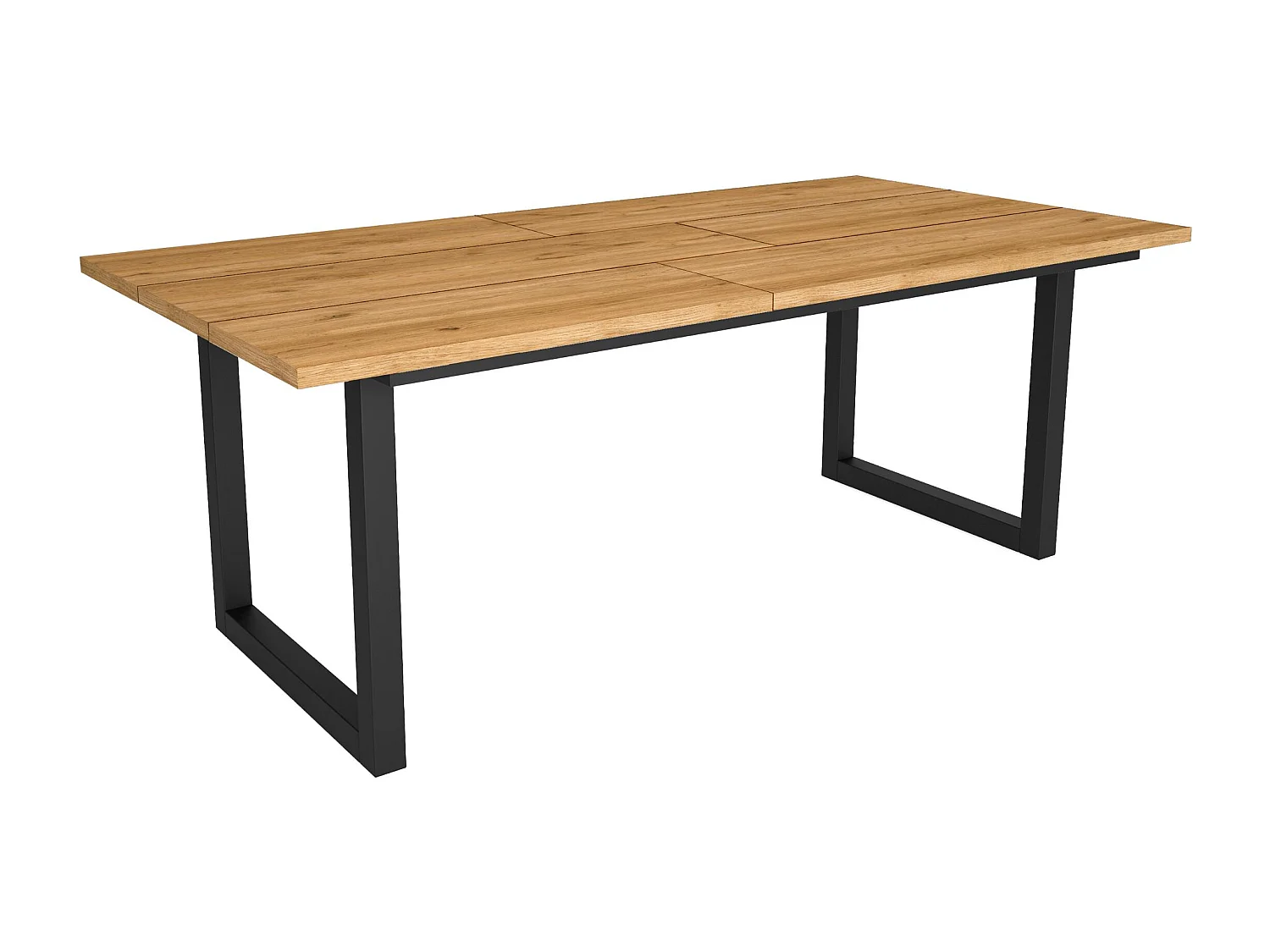 Eettafel, 10 personen, 194x90x75cm, Robuust en stabiel dankzij zijn structuur en solide poten, Eik, Industriële stijl