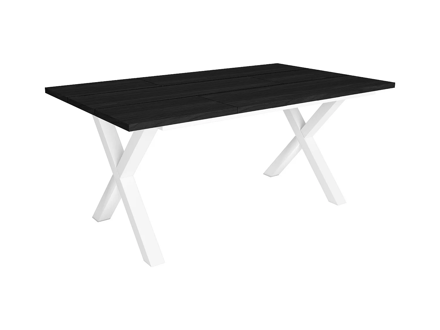 Eettafel, 8 personen, 167x90x75cm, Robuust en stabiel dankzij zijn structuur en solide poten, Zwart, Industriële stijl