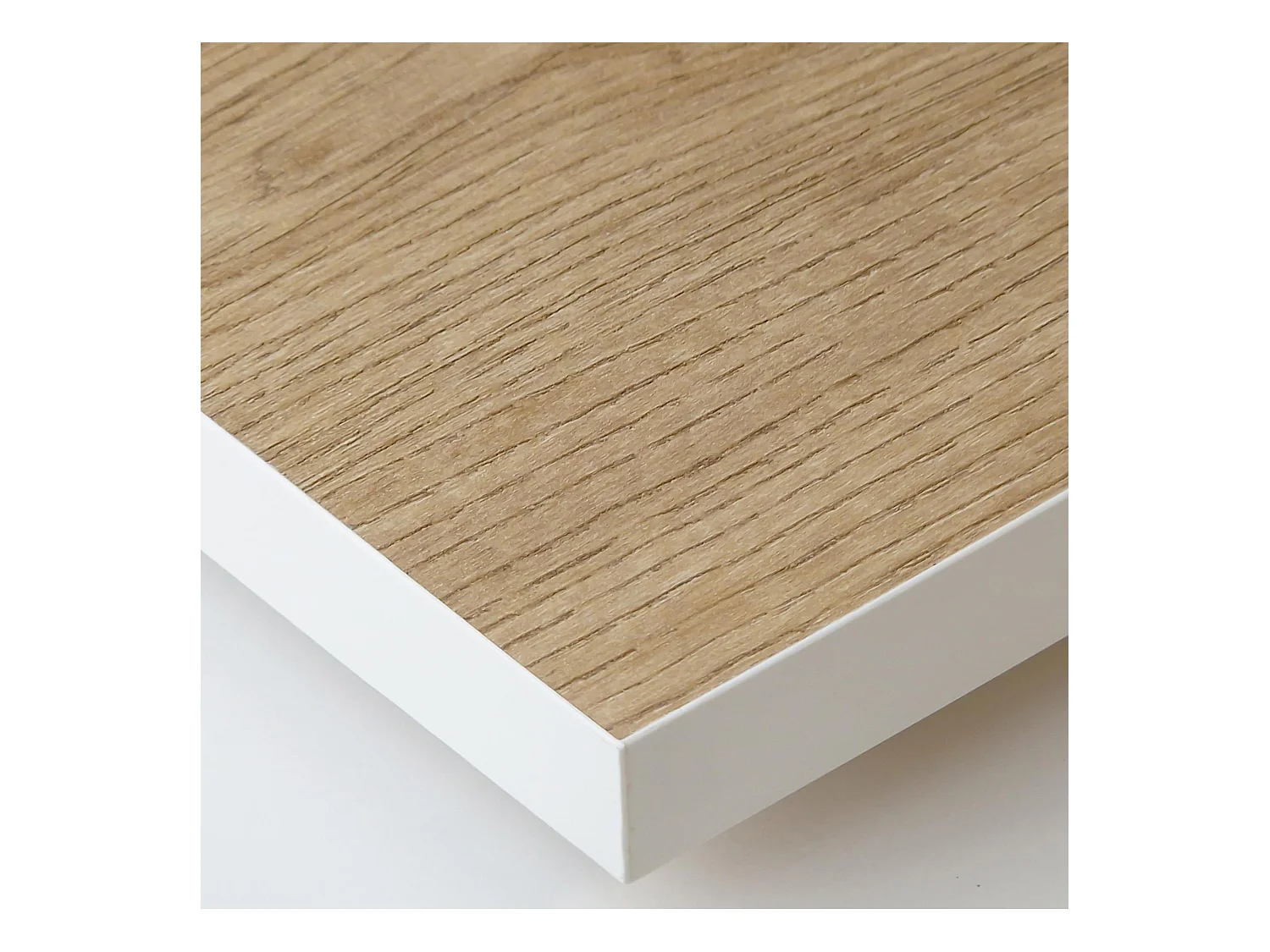 Eettafel, 8 personen, 167x90x75cm, Robuust en stabiel dankzij zijn structuur en solide poten, Eiken en witte , Industriële stijl