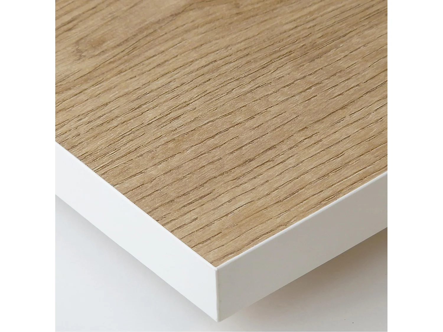 Table à manger, 8 personnes, 167x90x75cm, Robuste et stable grâce à sa structure et aux pieds solides,  Chêne et blanc, industriel