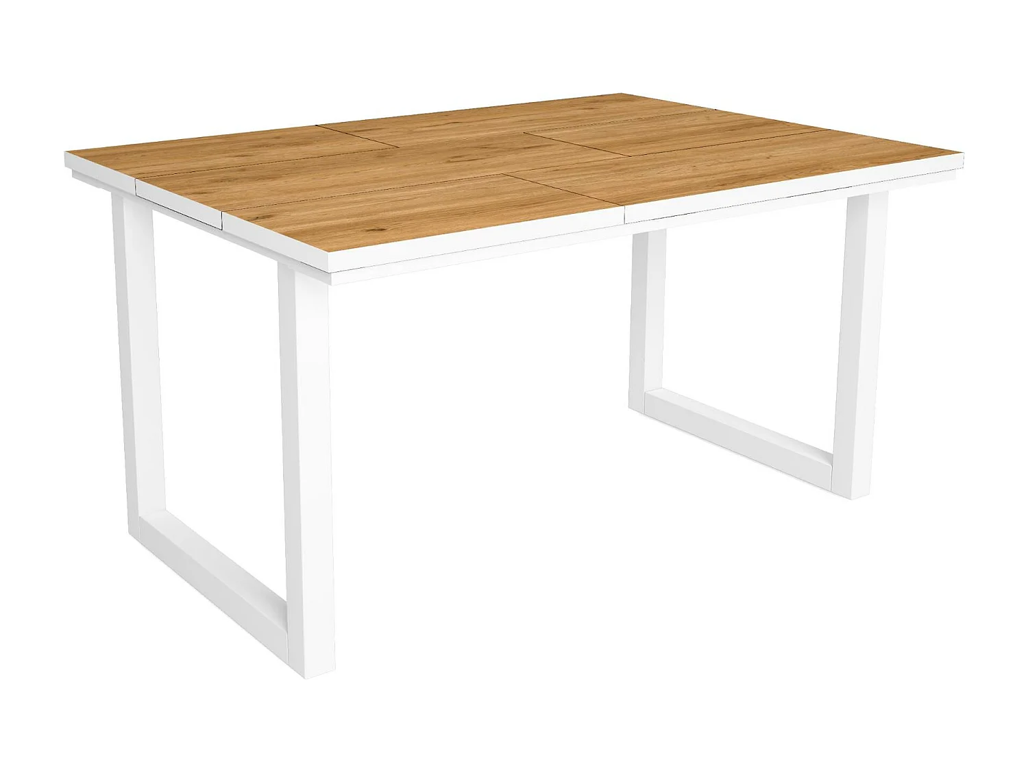 Table à manger, 6 personnes, 140, Robust, structure stable, pieds solides,  Chêne et blanc