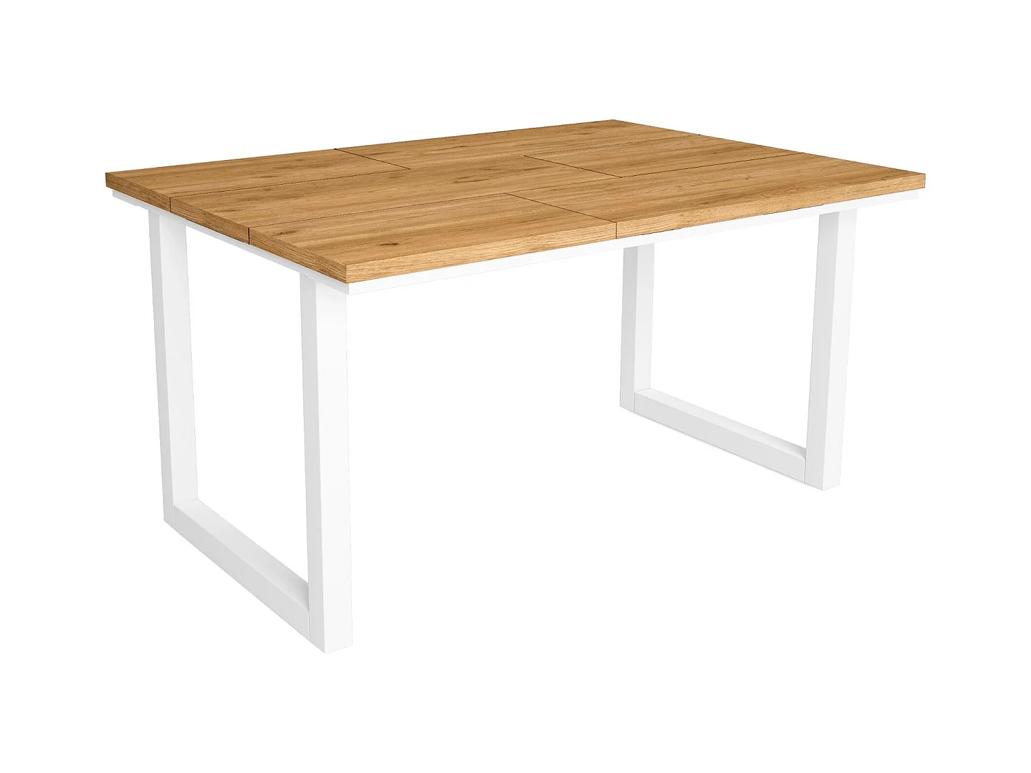 Mesa de Comedor, 6 Comensales, 140x90x75cm, Robusta y estable gracias a su estructura y patas macizas, Roble, Estilo Industrial