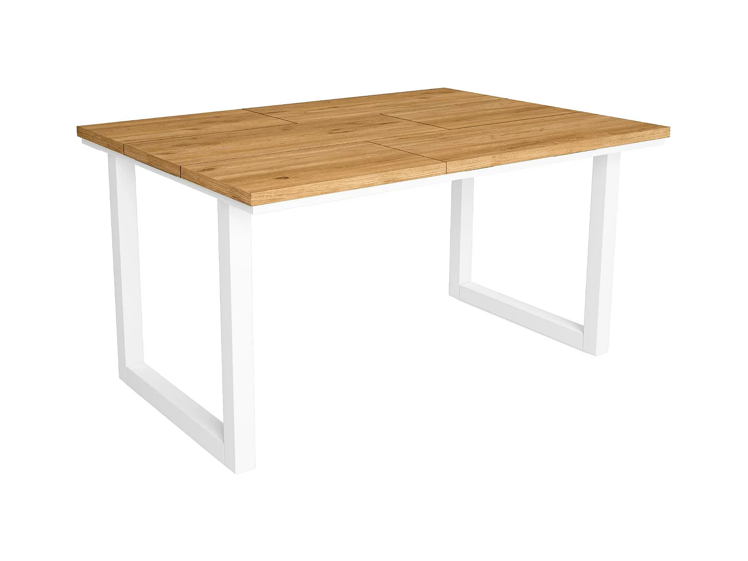Table à manger, 6 personnes, 140x90x75cm, Robuste et stable grâce à sa structure et aux pieds solides, Chêne, Style industriel
