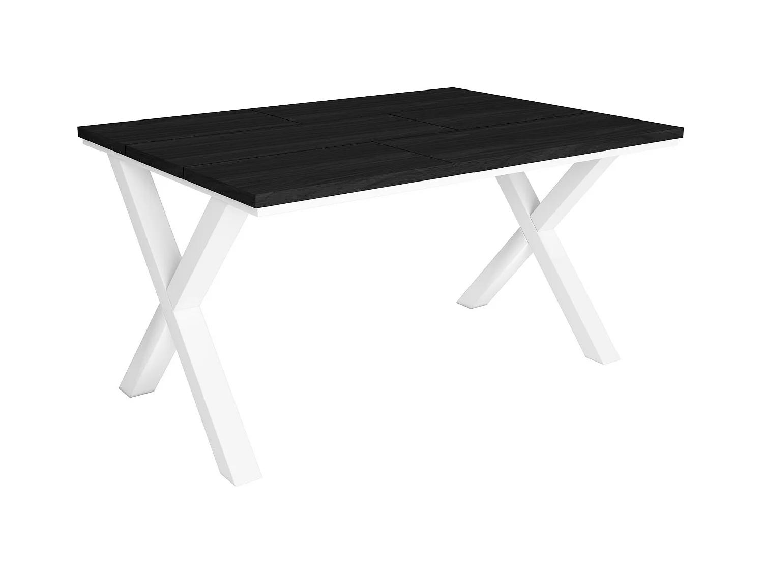 Table à manger, 6 personnes, 140x90x75cm, Robuste et stable grâce à sa structure et aux pieds solides, Noir, Style industriel