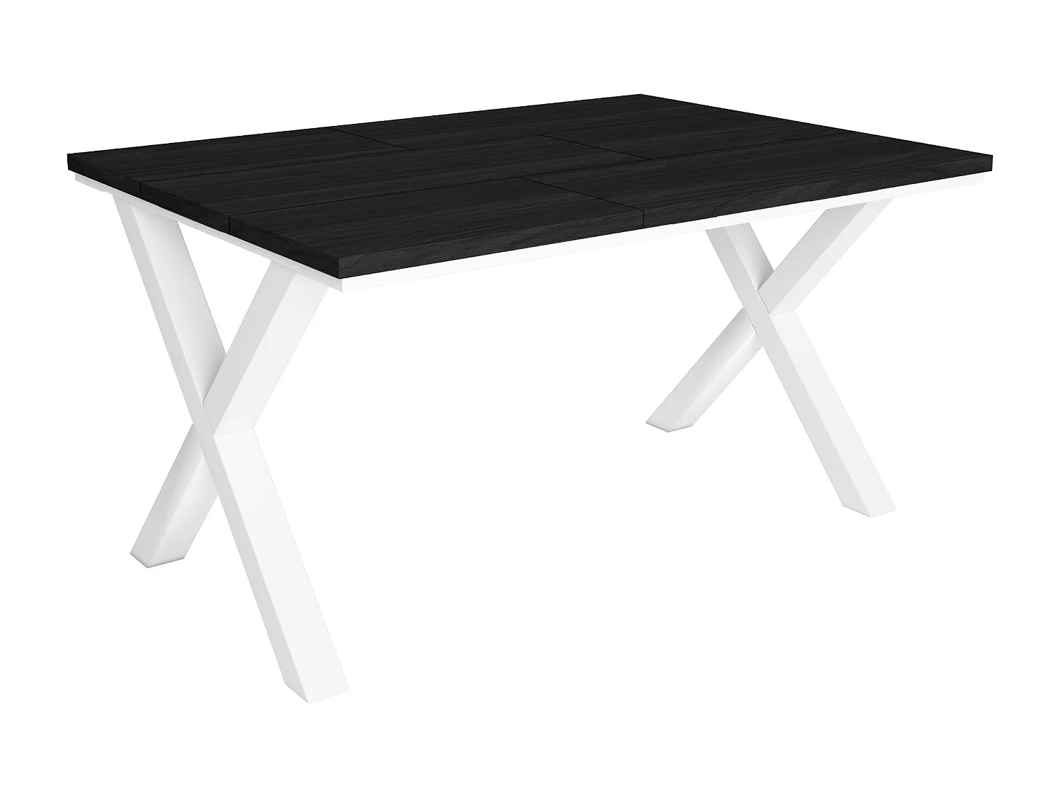 Mesa de sala de jantar, 6 pessoas, 140x90x75cm, Robusto e estável graças à sua estrutura e pernas sólidas, Preto, Estilo industrial