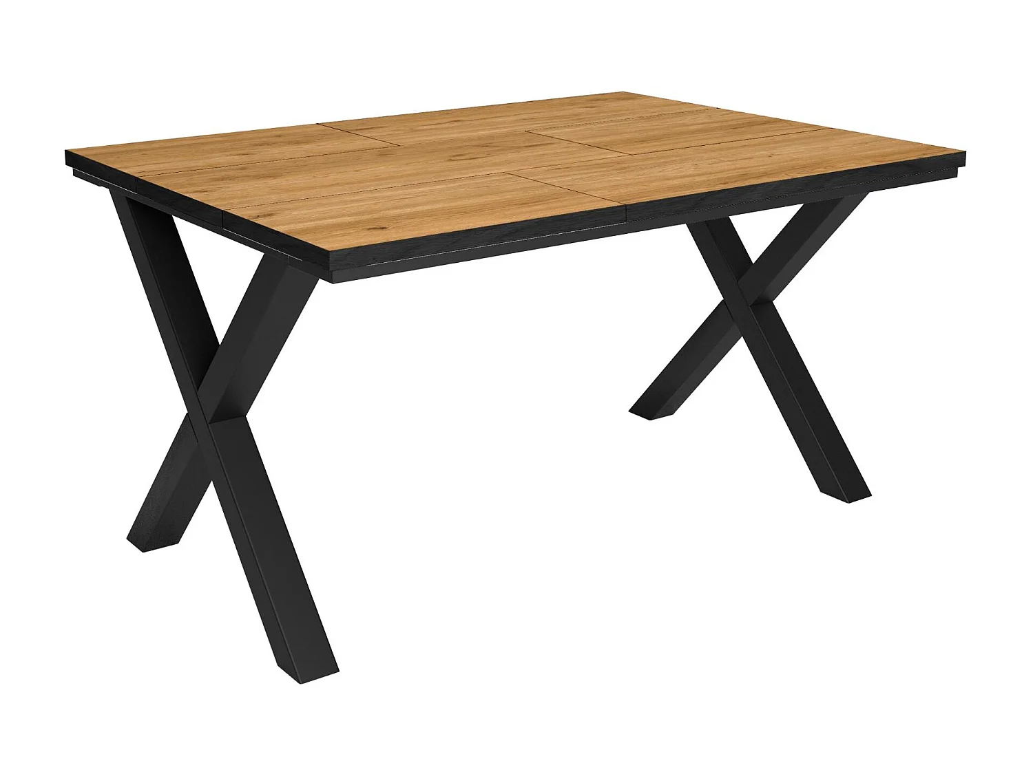 Esstische, 6 personen, 140x90x75cm, Robust und stabil dank seiner Struktur und solide Beine, Eiche und schwarze , Industrielles Stil